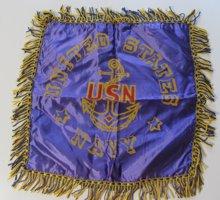 1950s Pillow Sham USN Navy Sweetheart Home Front Military Memorabilia