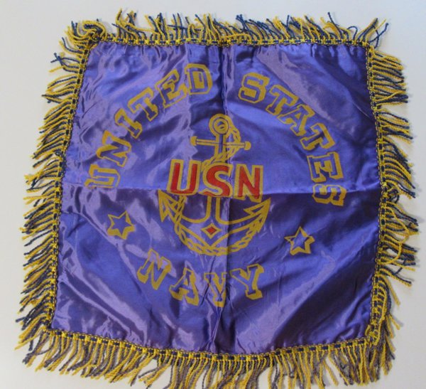 1950s Pillow Sham USN Navy Sweetheart Home Front Military Memorabilia