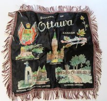 1950's Pillow Sham Ottowa Canada Souvenir Vintage Home Decor