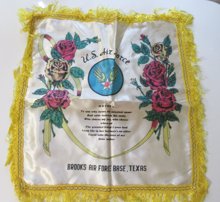 1950s Pillow Sham Brooks US Air Force Texas Military Memorabilia