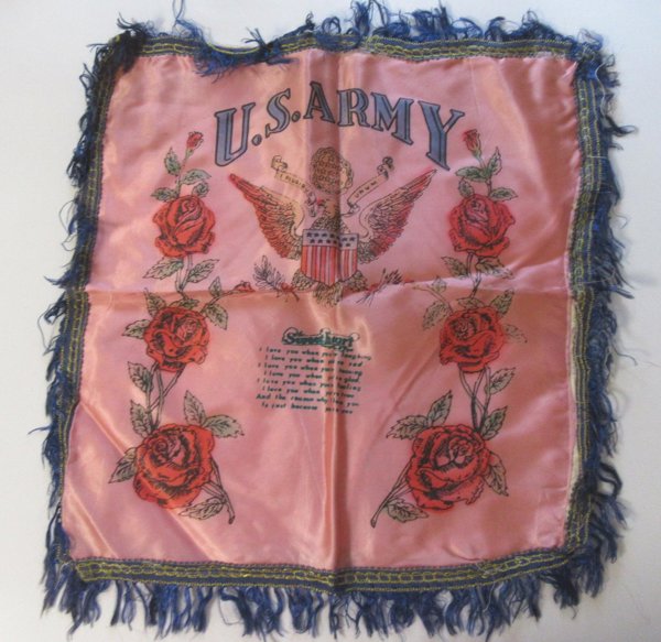 1950's US Army Pillow Case Sweetheart Military Memorabilia