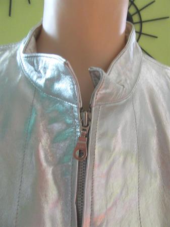 Vintage Silver  Leather Jacket Wilsons Ladies Clothing 