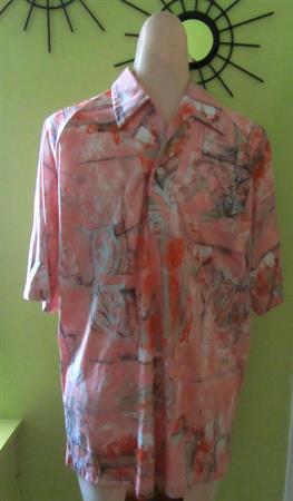 Designer Lilly Dache 1970's Mens Polyester Disco Shirt '70's Mens Vintage Clothing 