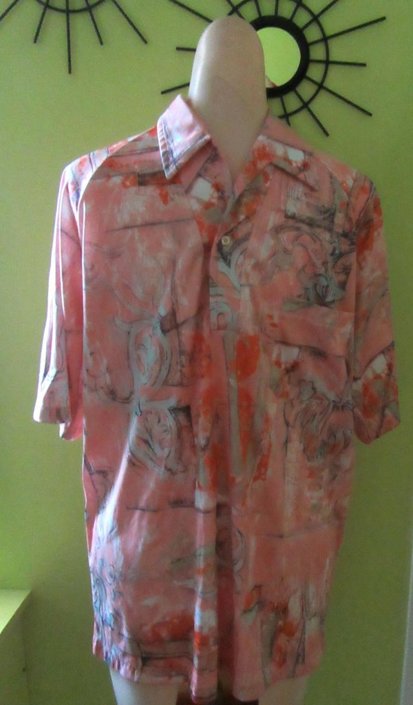 Vintage Designer Lilly Dache' Men's Shirt 1970's Vintage Clothing 