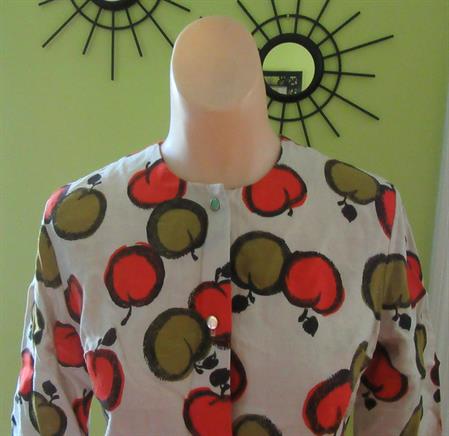 Ladies Vintage  Mod Apples Blouse Never Worn 