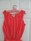 1980s Red and Pink Striped Jumpsuit Ladies Vintage Clothing '80s Costume Party