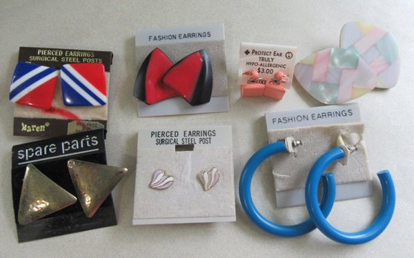 1980's Earrings Lot Vintage Jewelry 