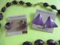 1980's Purple Earrings and Lucite Necklace Vintage Costume Jewelry