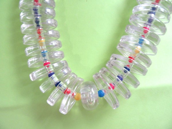 1980's Rainbow  Lucite Necklace Vintage Jewelry