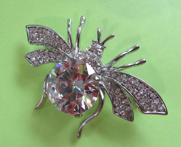 Rhinestone Bug Pin Bee Brooch