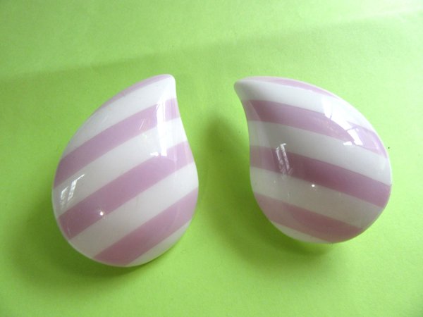 1980's Lucite Striped  Earrings  Vintage Jewelry