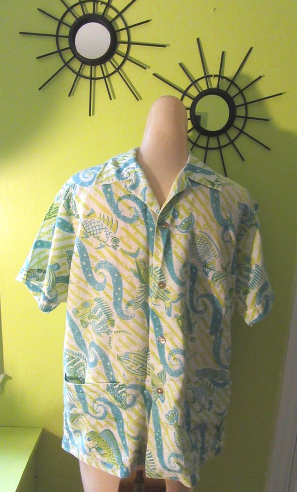 1950's Men's Vintage Cabana Shirt Vintage Clothing 