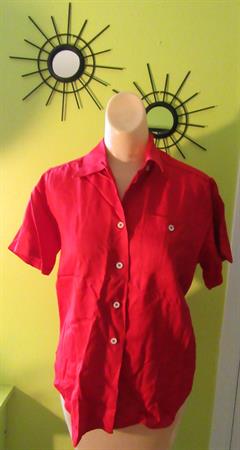 1950's Lipstick Red Ladies Blouse Shell Buttons Lady Kegler by Bel Vedere Old Stock Never Worn