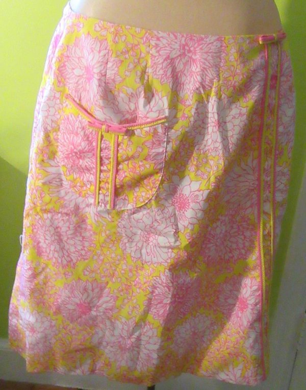 Vintage Lilly Pulitzer Skirt Pink Floral Skirt 