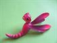 Vintage Anthropomorphic JJ Pink Dragonfly Pin Missing Antennas Figural Bug Costume Jewelry