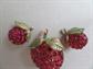 Vintage Forbidden Fruit Lucite Lucite  Apple Pin and Clip Earrings Set Costume Jewelry