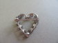 Vintage IRIS Striped Rhinestone Heart Pin Costume Jewelry I Love You Anniversary 
