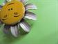 Anthropomorphic Smiling Daisy Pin FiguralVintage  Costume Jewelry Hippie