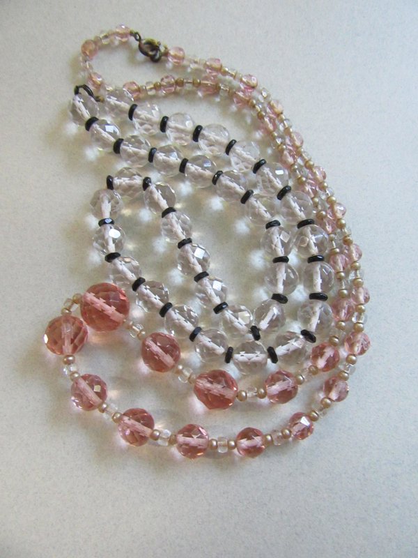 Vintage Crystal Necklaces Beads Restring or Wear As Is 