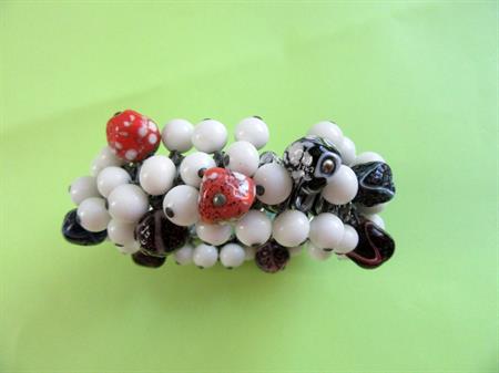 1950's Art Glass Expandable Cha Cha Bracelet Japan Vintage Costume Jewelry