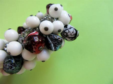 1950's Art Glass Bracelet Expandable Japan Vintage Jewelry