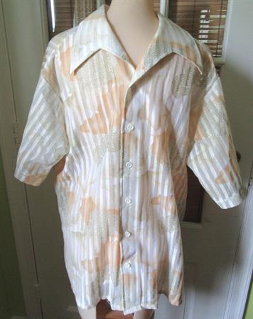 1970's Disco Shirt Mens Puritan Striped Semi Transparant