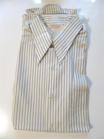 Men's 1970's Vintage Arrow Striped Decton Short Sleeve Shirt Surrey Collection Never Worn Sz 15 1/2