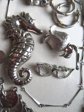 Vintage and Up Jewelry Lot Seahorse Pin Bracelet Earrings Hobe Chain and More