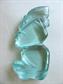 Aqua Glass Tiki Paperweight or Statue Tropical  Hawaiian Home Decor