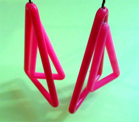1960's Mod Earrings Hot Pink Vintage Jewelry