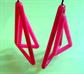 1960's Mod Earrings Clip Ons Hot Pink Vintage Costume Jewelry Twiggy Go Go