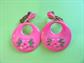 1960's Mod ART Signed Clip On Earrings Hot Pink Vintage Costume Jewelry