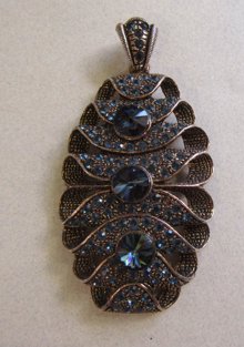 Blue Sapphire Rhinestone Pendant Gorgeous 