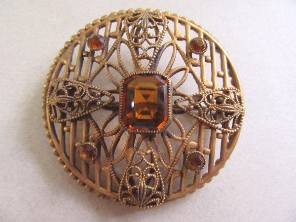 Vintage Art Deco Rhinestone Pin 
