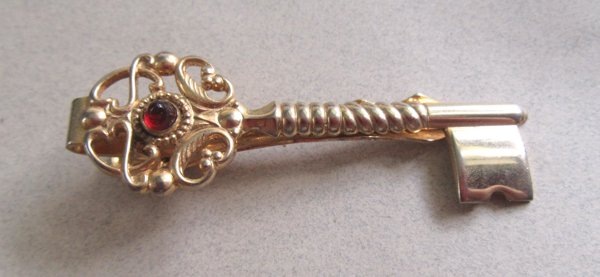 Vintage Anson Signed Key Tie Clip Men's Jewelry