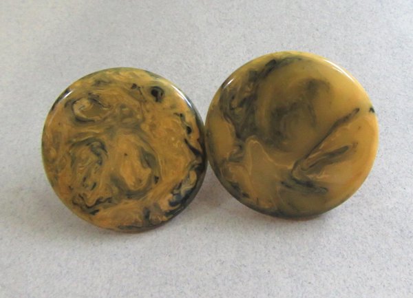 Bakelite Earrings Mustard Pepper Vintage Jewelry