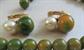 Mid Century Bakelite and Faux Pearl Multi Strand Choker Necklace and Earrings Set 1950's MCM Vintage Costume Jewelry