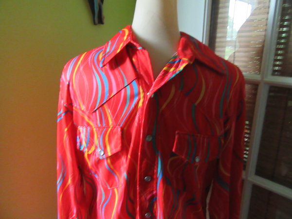 Men's 1970's Disco Western Shirt Vintage Clothing 