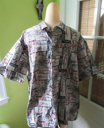 Cooke Street Honolulu Hawaiian Cotton Fish Shirt