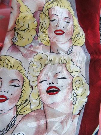 1990s Silk Marilyn Monroe Tie Susan Bernard of Hollywood Never Worn Original Tag Norma Jean Dougherty Old Stock Movie Star Memorabilia 