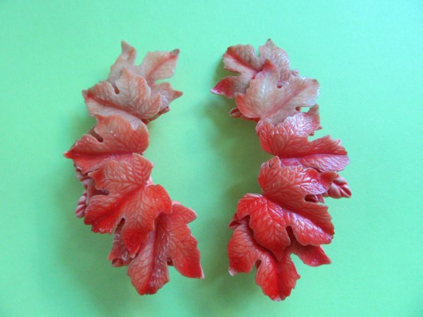 Vintage Orange Celluloid Earrings 