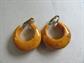 Bakelite Peanut Butter Clip On Earrings Vintage Costume Jewelry Fall Colors