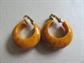 Bakelite Peanut Butter Clip On Earrings Vintage Costume Jewelry Fall Colors