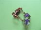 1960's Mod Purple Lucite Cube Clip On Earrings Vintage Costume Jewelry '60's Accessories