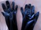 Vintage 1990's Velveteen Long Slouch Evening Gloves Never Worn Black or Blue