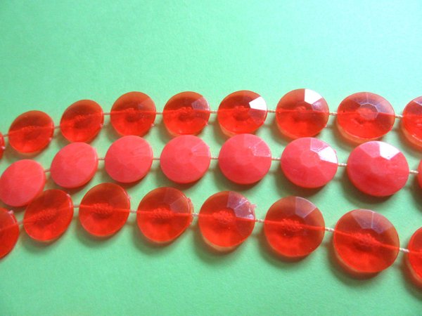 Mod 1960's Orange Long Necklace Vintage Jewelry