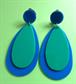 BIG Mod Style Lucite Earrings Clip On '60's Costume Accessories