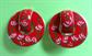 1950's Mid Century Red Floral Clip On Earrings Vintage Costume Jewelry '50's Accessories