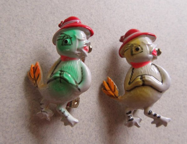 Vintage Anthropomorphic Bird Pins  Vintage Jewelry 