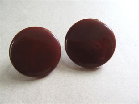 Bakelite Chocolate Brown Button Earrings Clip On  AS IS Vintage Costume Jewelry Fall Colors